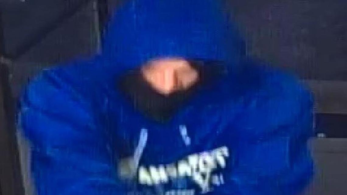 A photo from surveillance video shows one of them men who robbed Cirilla’s, at 7236 Wornall Road, last month.