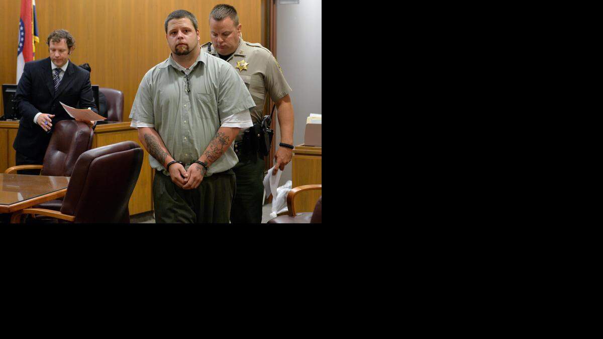 In a sentencing hearing Wednesday, Timothy A. Phillips of Blue Summit was ordered to prison for endangering the welfare of a child. Phillips was escorted out by a Jackson County deputy; his attorney was Nate Anderson (left).