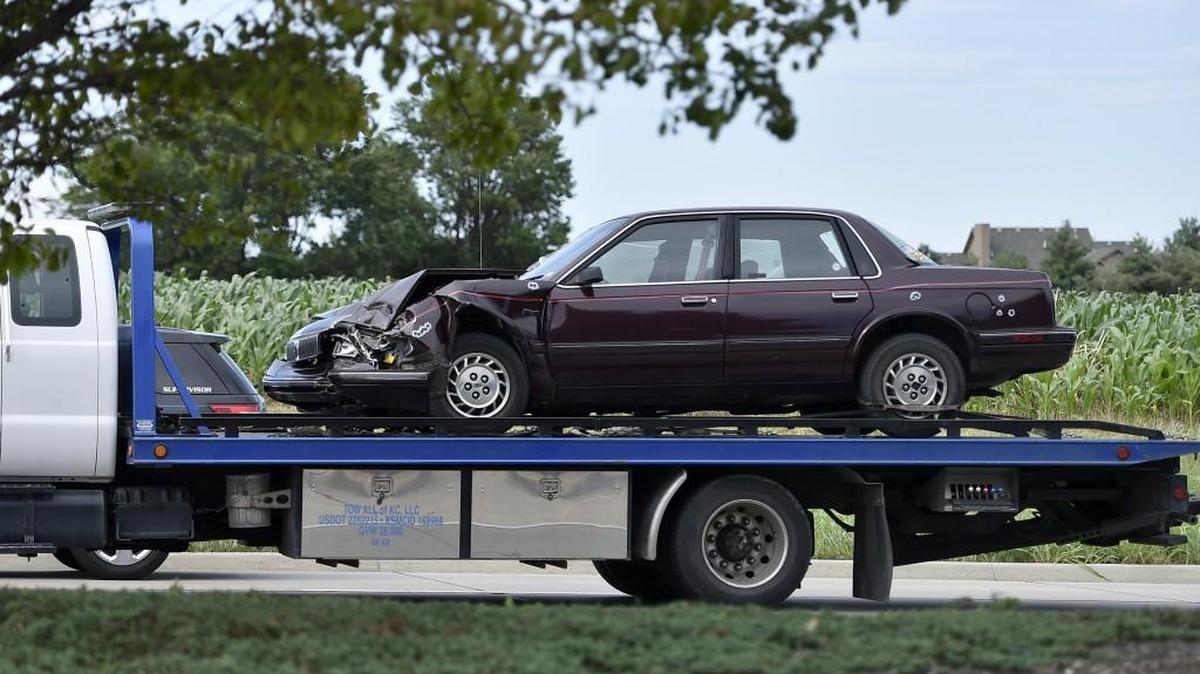 An Overland Park bank robbery suspect was arrested Tuesday in Leawood after a police pursuit. A car was towed from the scene on 135th Street, just east of Pawnee Lane in Leawood.