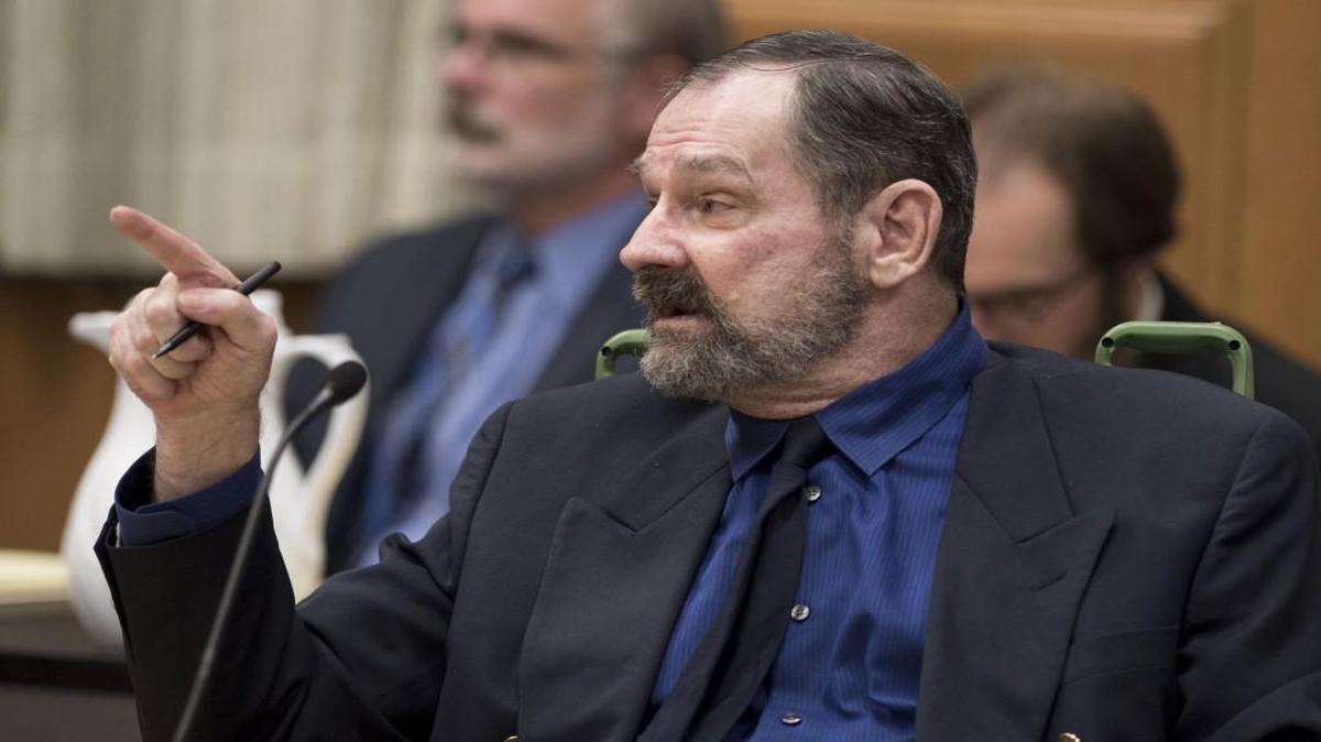 
F. Glenn Miller Jr. argued with the court while requesting a continuance during his capital murder trial Thursday in the Johnson County Courthouse in Olathe.
