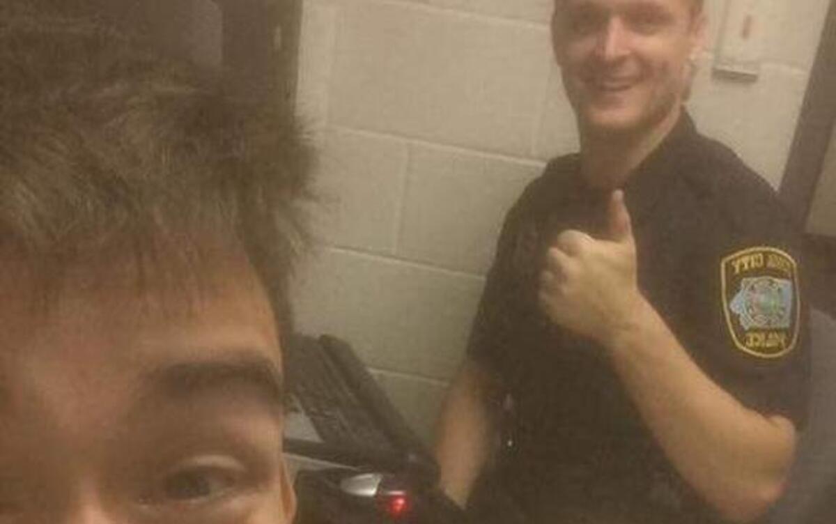
The selfie, complete with emojis
