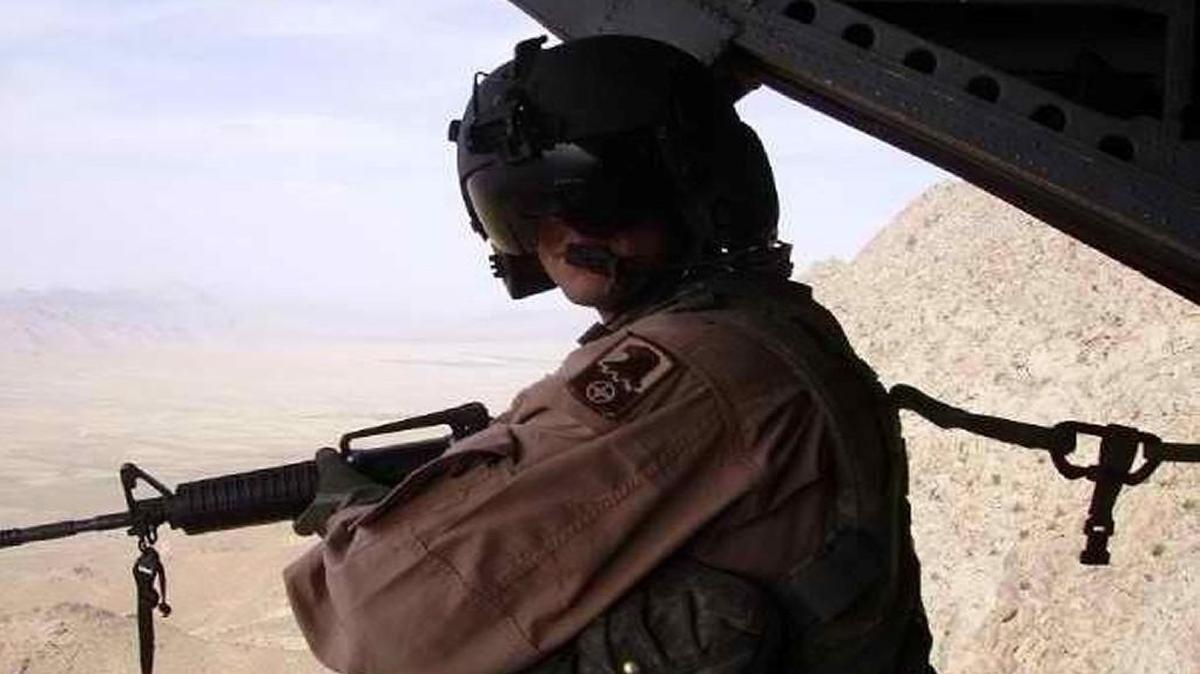 Joshua Hutchison, seen here flying a mission in Afghanistan, is one of several veterans to file a lawsuit alleging sexual exploitation and abuse by a physician assistant at the Veterans Affairs Medical Center in Leavenworth.