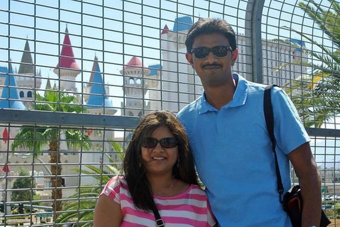 Srinivas Kuchibhotla,32, and his wife Sunayana Dumala. Kuchibhotla was killed in an alleged hate crime shooting at Austin’s Bar and Grill in Olathe.