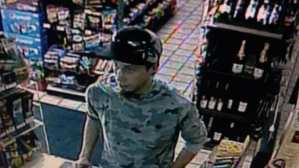 Police distributed this image of a suspect in a Harrisonville gas station robbery.
