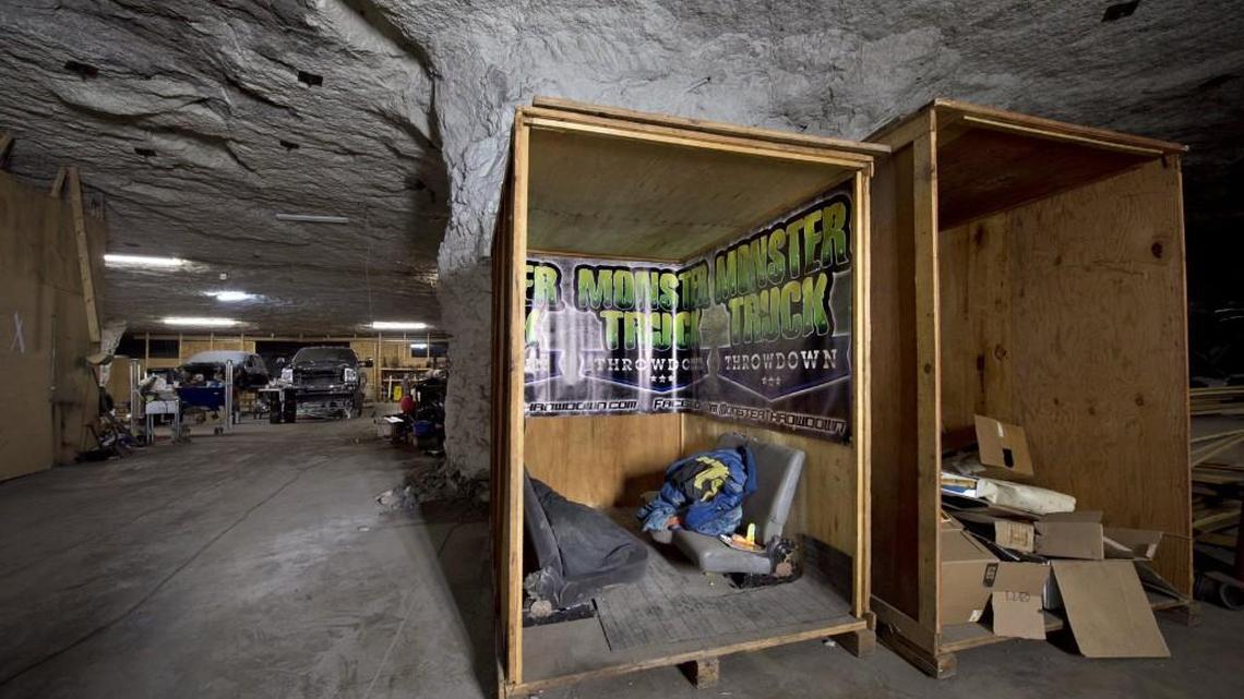 
The operator of Underground Diesel, Sean Dale, disputes that two boys discovered in his truck shop on Thursday were living in a crate (foreground). Dale said on Monday that the boys used the crate as a safe play area.
