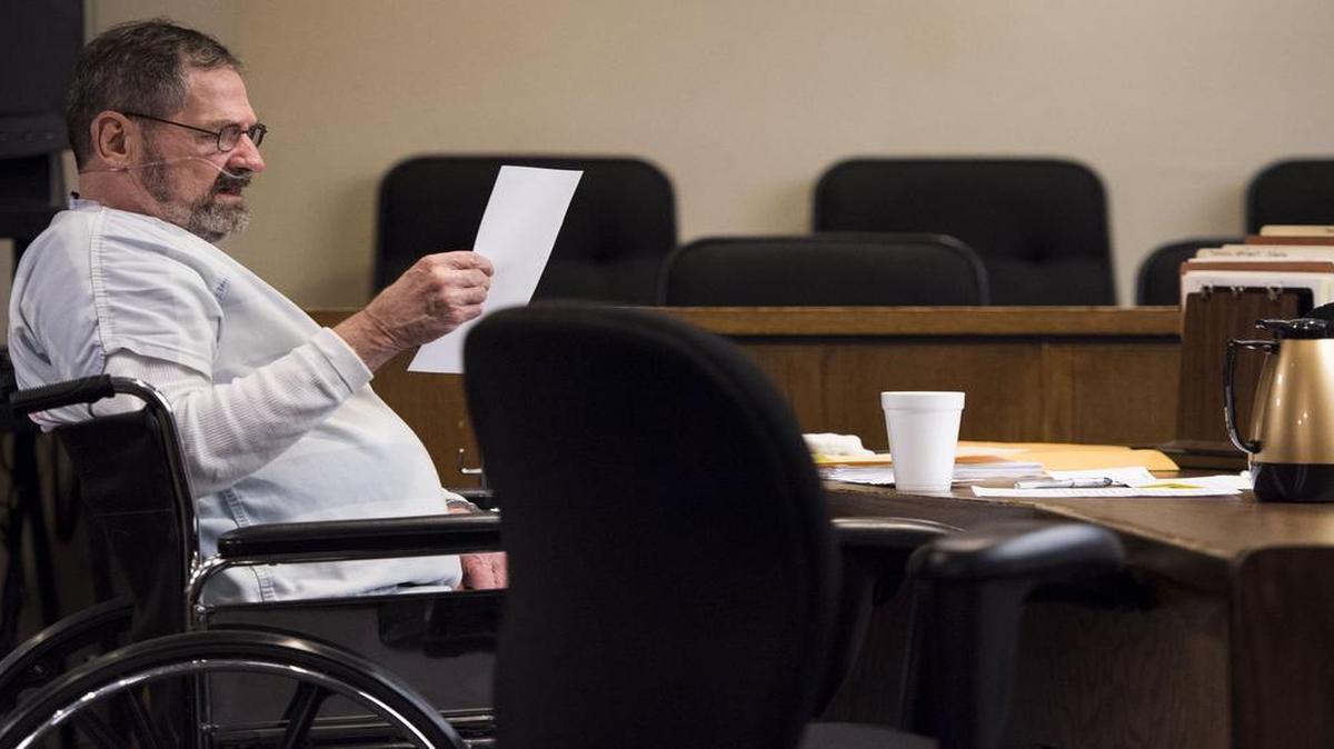 
F. Glenn Miller Jr. during a court appearance earlier this month in Olathe.
