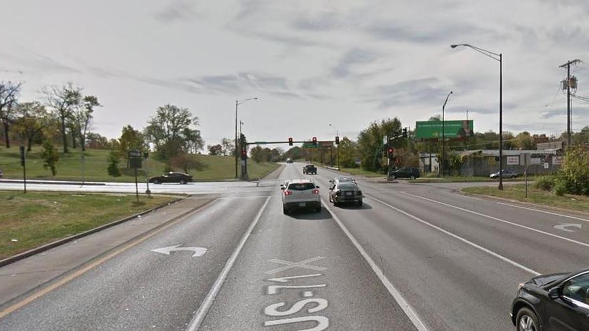 Kansas City police are investigating a hit-and-run crash that killed a woman crossing U.S. 71 near Gregory Boulevard. This Google Maps Street View image was taken in the area in November 2016.