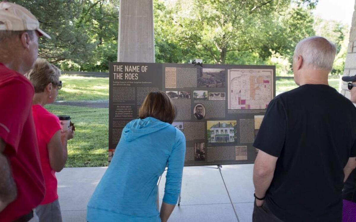 On National Trails Day, people at Roe Park gathered to review replicas and read the details of the new history signage that will be eventually displayed along the Indian Creek Trail in Overland Park.