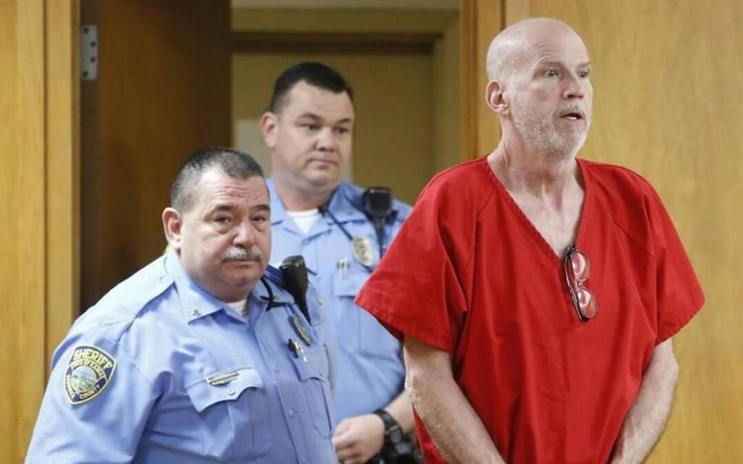Scott Roeder was led into a Sedgwick County courtroom for a motion hearing on Wednesday. Roeder was convicted in 2010 in the murder of George Tiller and is now serving a life sentence at the Ellsworth Correctional Facility.