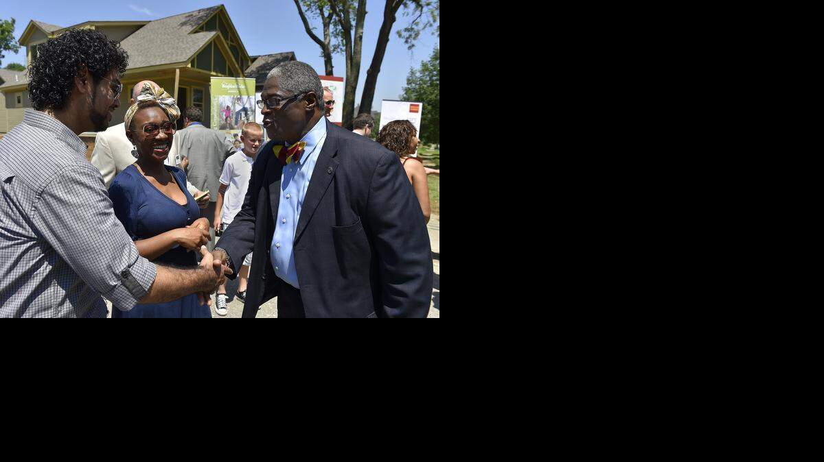 
Mayor Sly James on Tuesday announced a public-private partnership to help eligible homebuyers achieve their dream — homebuyers such as Kenny and Zharday Harris of Kansas City. The announcement was made in the Beacon Hill neighborhood.
