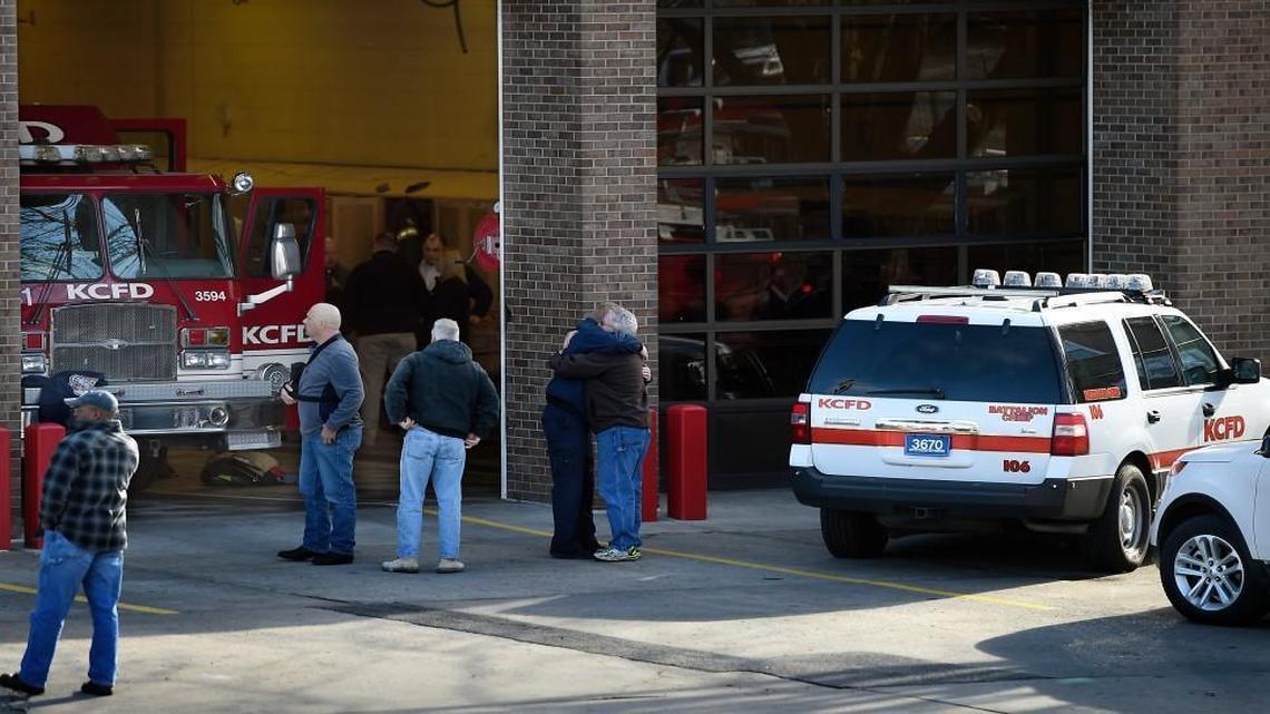 Kansas City Fire Department personnel and police gathered Wednesday morning at a station in the 3400 block of the Paseo after an apparent suicide.
