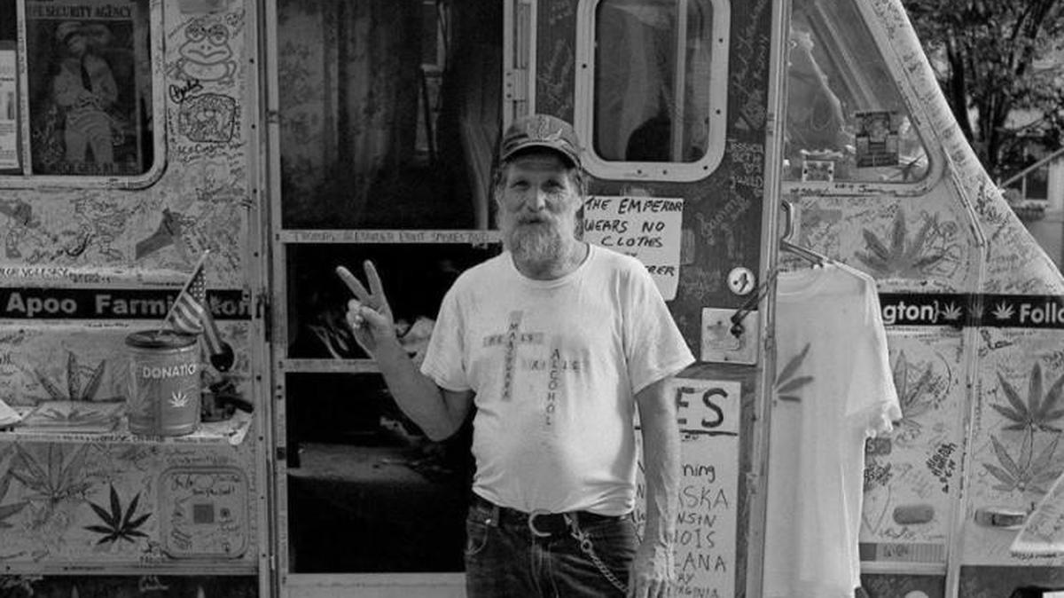 James Stevens, aka “420 Jim,” was cited in Springfield for illegal camping. After fighting the charge for a year, it was dropped this week.