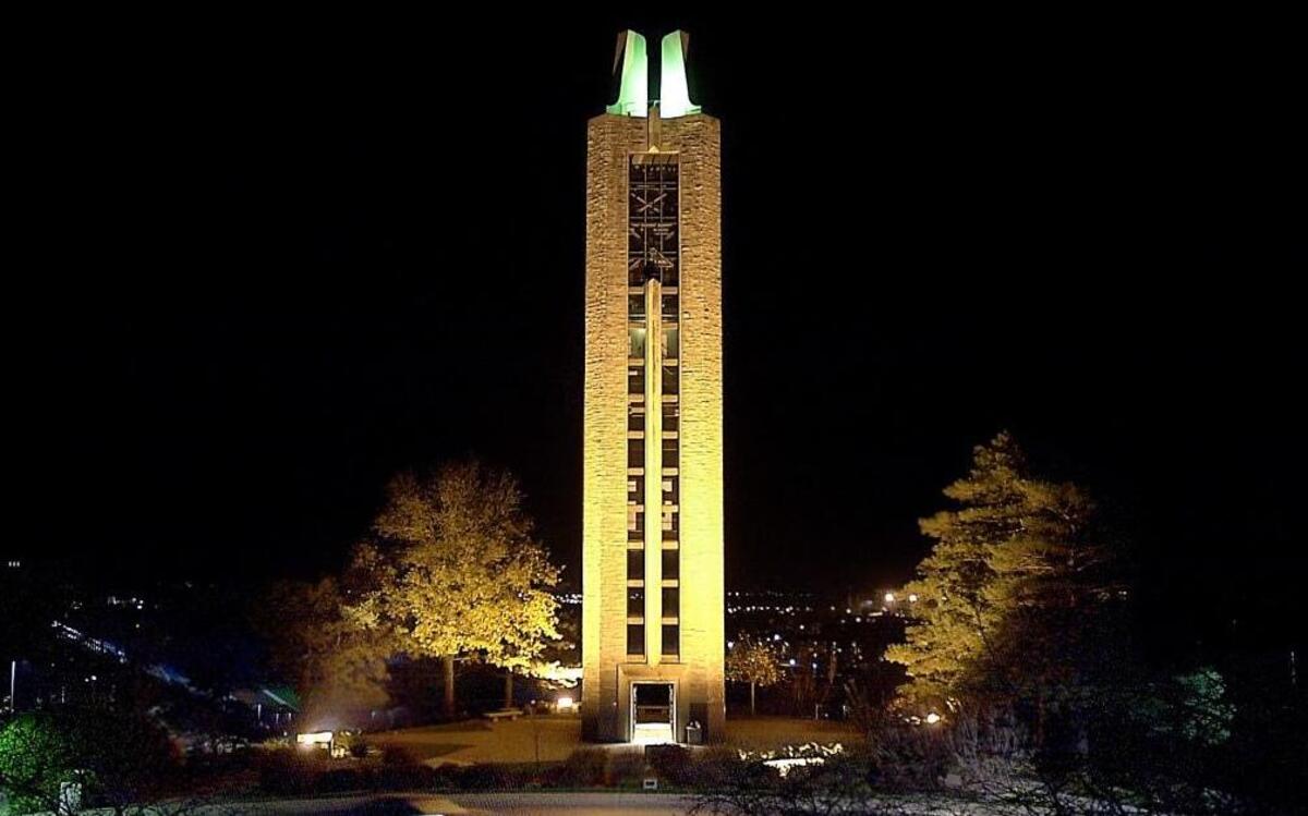 Bell tower on the University of Kansas campus.