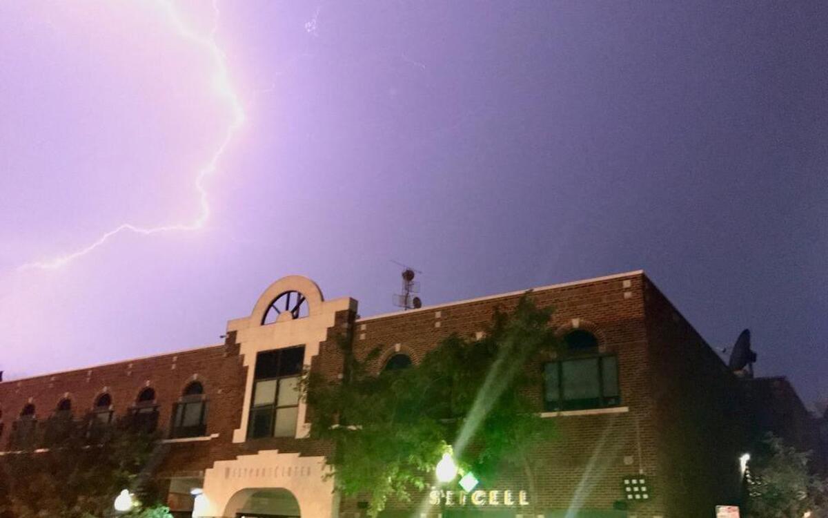 Lightning lit up the sky above Westport as strong storms pushed through the Kansas City area on Saturday night, June 17, 2017.