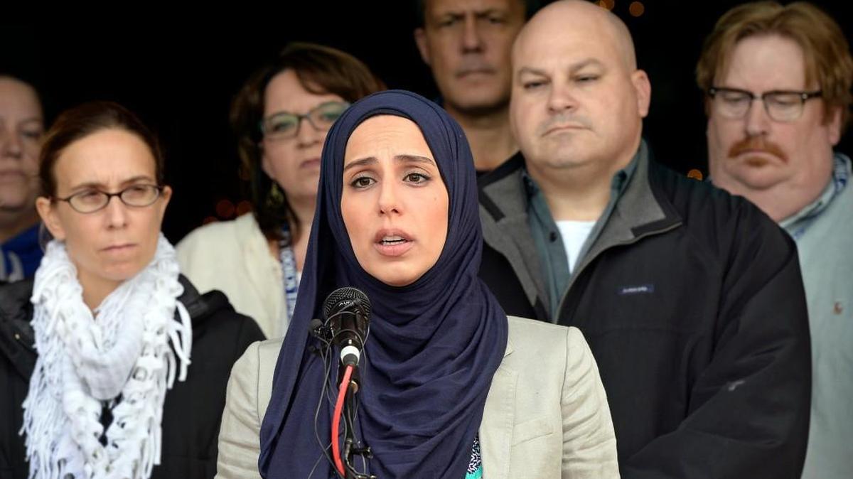 Fatima Mohammadi, a board member of the Islamic Society of Greater Kansas City, gathered with area faith leaders to speak out against fear and discrimination, and in favor of welcoming Syrian and other Muslim refugees, at the Rolling Hills Presbyterian Church, 9300 Nall Ave., in Overland Park.