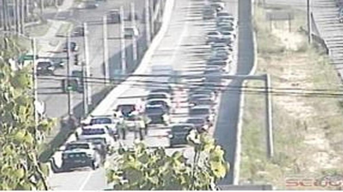 An injury accident shortly before 6 p.m. Thursday shut down the ramp from northbound Interstate 35 to 75th Street in Overland Park.