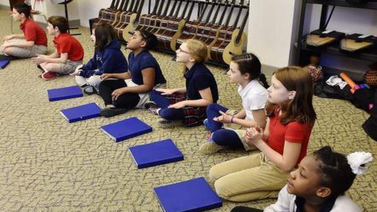 
Fourth-graders attended a music class at Academie Lafayette recently. The school’s majority-white student population, rare among Kansas City’s charter schools, was a concern for some opponents of a proposal to partner with Kansas City Public Schools. 





