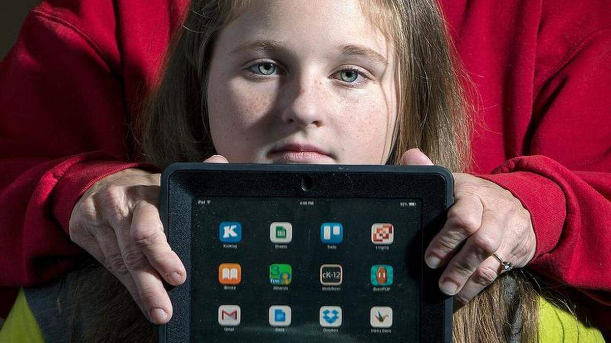
Kersten Laughlin, a seventh-grader at Belton Middle School and Freshman Center, has received bullying emails on her school-issued iPad.
