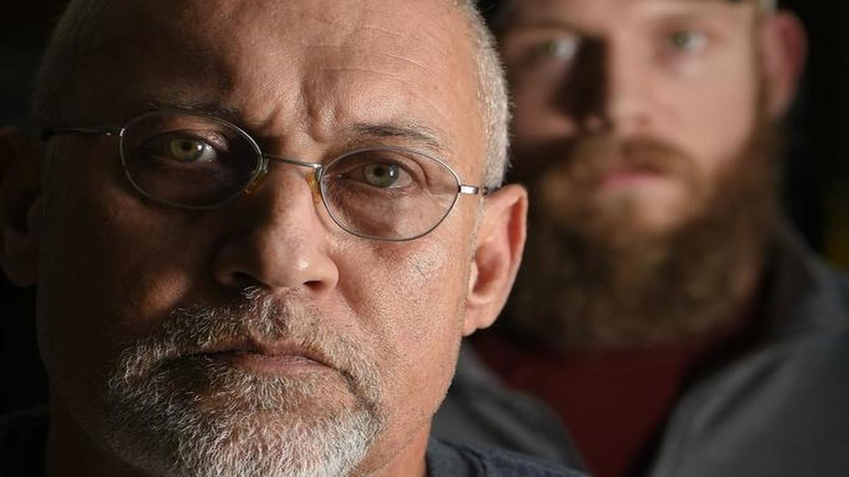 When Brodie Leap (right) was a 5-year-old boy, he says, he felt pressured to say his father, Earnest Leap, had touched him inappropriately. It was a lie, he says.