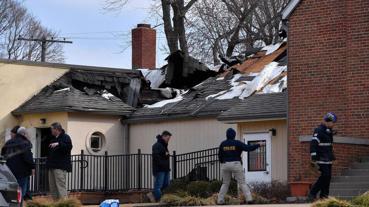 The morning after a fire was reported Thursday evening at the First Baptist Church of Mission, fire officials, including the ATF, were on the scene Friday conducting an investigation. Flames and smoke could be seen rushing from the building’s roof, which later collapsed. Consolidated Fire District 2 in Johnson County responded to the scene at 5641 Outlook St. The fire was originating from the building attached to the sanctuary, but had not reached it. The building was unoccupied when crews arrived and no one was hurt, a fire official said.
