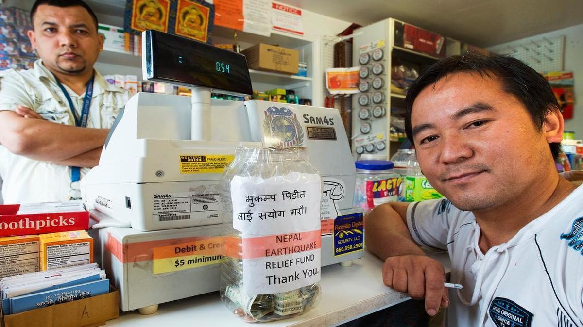 
Toya Nepal, (left) a native of Bhutan, and store owner Ram Rai, also of Bhutan, hope to help victims of the earthquake in Nepal by collecting funds at RG Asian Store, 101 S. 18th St, Kansas City, Kan. Rai's sister and her four children are living in Nepal. They were pictured Sunday.
