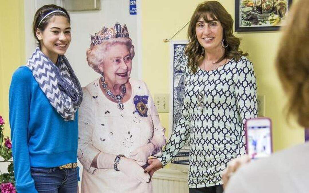 
Olivia Zacker (from left) and her mom, Karen Zacker, got the royal treatment Saturday at the 29th annual British Faire, a fundraiser by the Daughters of the British Empire in Kansas, in Lenexa. Anita Maynard photographed the pair with the cardboard queen.
