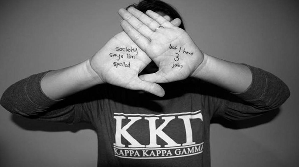 A photo from the “Breaking Barriers” campaign sponsored by Kappa Kappa Gamma at the University of Missouri