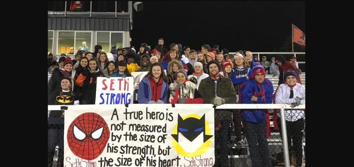 Bonner Springs High School students remembered classmate Seth Davidson at Friday’s football game.