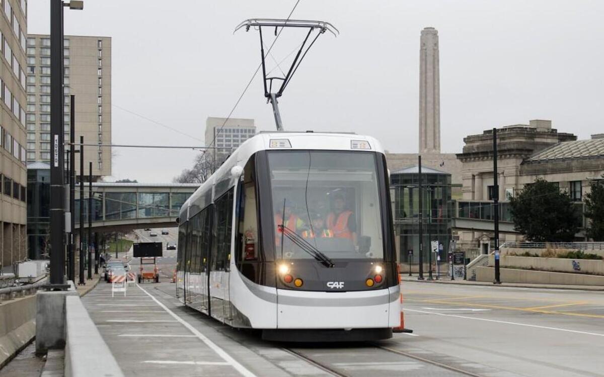 A third streetcar is expected to roll into Kansas City by Wednesday afternoon, weather permitting.