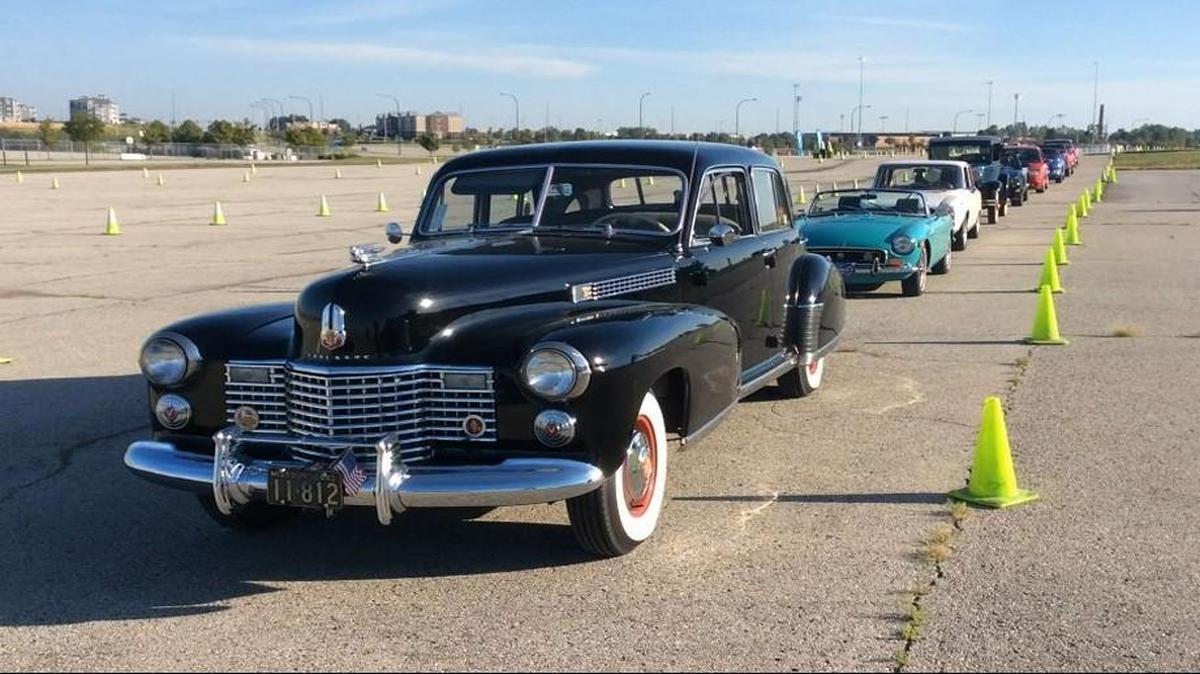 
A line of classic cars awaited 14 young drivers ready to learn how to drive a manual transmission.
