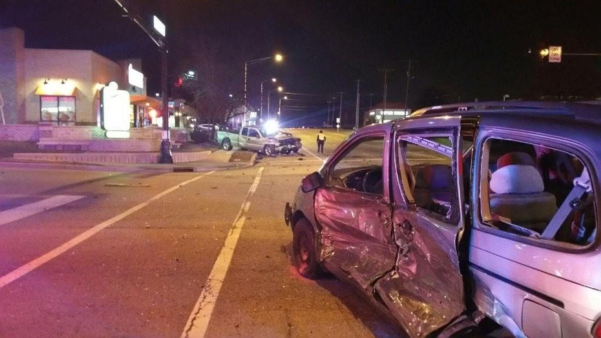 Five people were rushed to the hospital Sunday evening after three vehicles collided about 7 p.m. at 75th Street and Metcalf Avenue in Overland Park. One person sustained life-threatening injuries while the others sustained serious injuries.