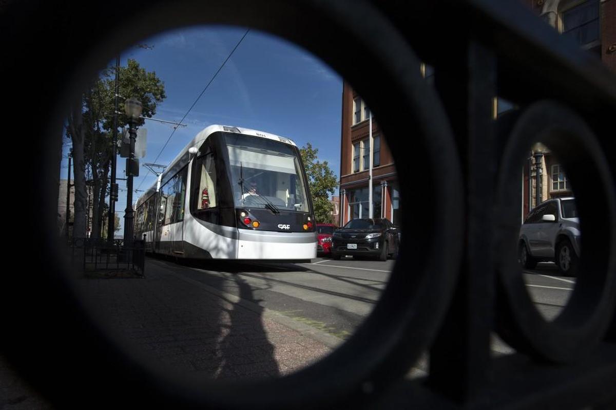 Kansas City’s streetcar system is set to expand again soon to the Berkley Riverfront. In this file photo, a streetcar heads south from Third and Delaware streets in the River Market area.