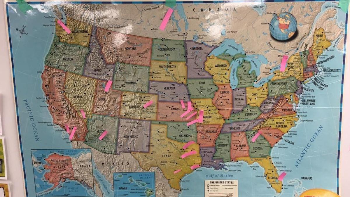 When Kansas teacher CJ Marple asked Twitter users to reply to a tweet to illustrate the speed of information, thousands of people across the world responded. He started to plot them on a map, but soon realized the volume would be too much.