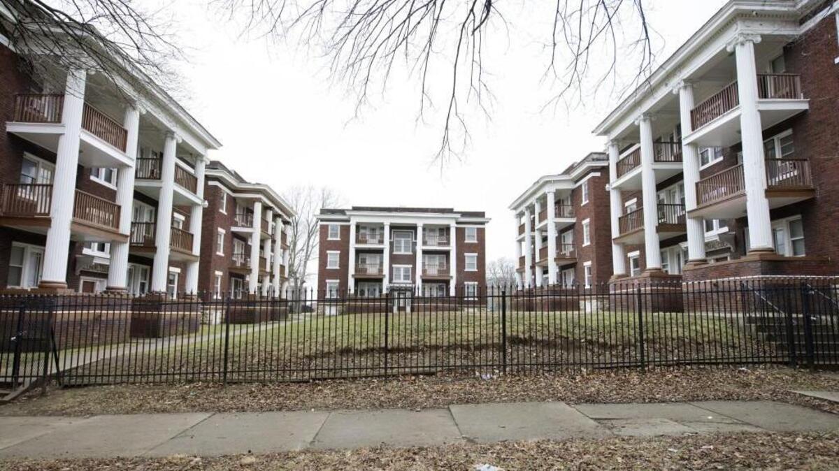 The vacated five-building Colonial Court apartments in the 500 block of Maple Blvd., property of the Kansas City University of Medicine and Biosciences, is targeted for demolition to pave the way for the medical school’s campus expansion.