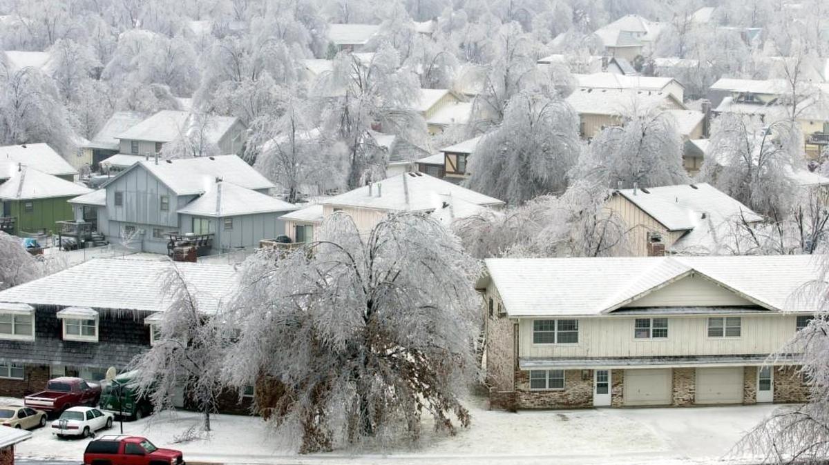 An unforgettable ice storm coated the Kansas City area in 2002. This photo was captured from the Good Samaritan Towers in Olathe.
