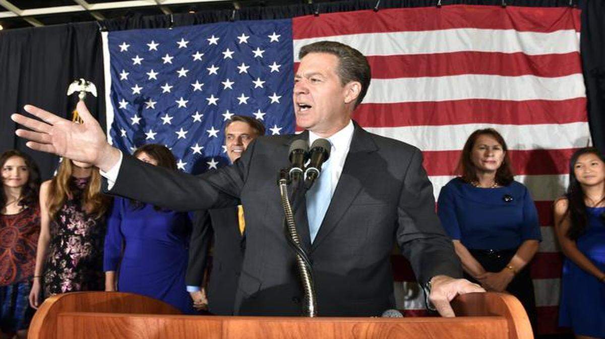 
Kansas Gov. Sam Brownback made his victory speech on Nov. 4 in Topeka.
