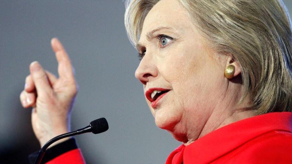 Democratic presidential candidate Hillary Clinton speaks during a town hall meeting Friday. (AP Photo/Jacquelyn Martin)