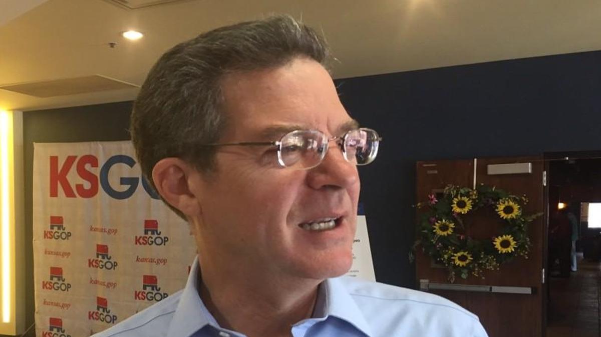 Kansas Gov. Sam Brownback spoke to his state’s delegates at the Republican convention Thursday.