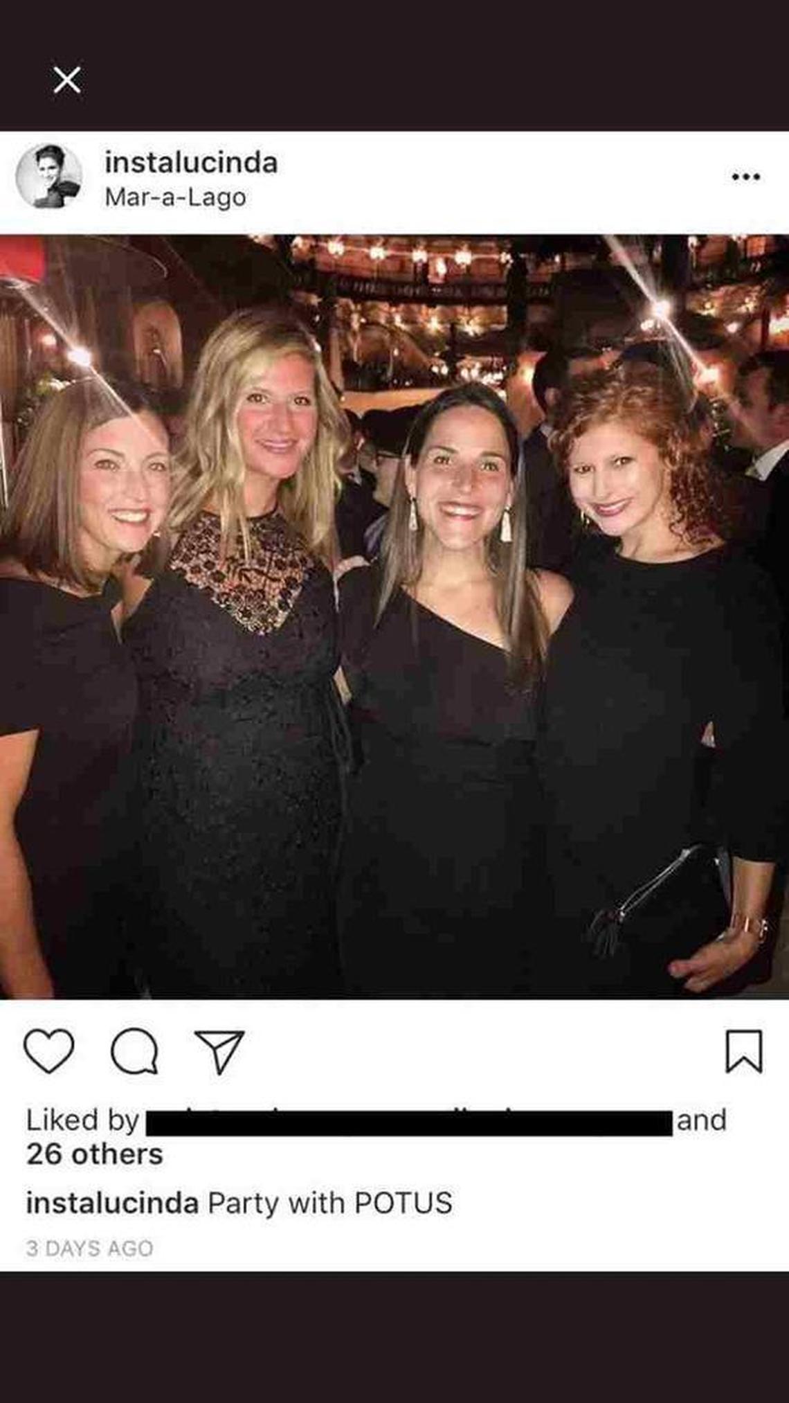 Lucinda Luetkemeyer (far right), Gov. Eric Greitens’ counsel, posted a photo of herself Saturday at Mar-a-Lago, President Donald Trump’s Florida resort.