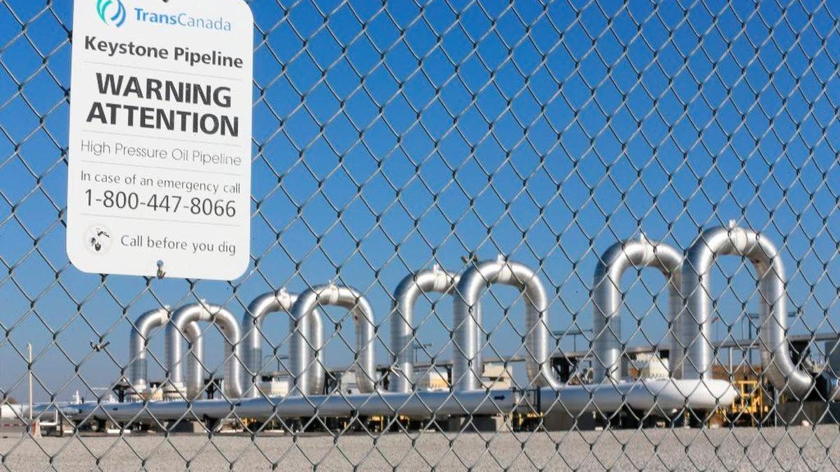 The Keystone Steele City pumping station. The planned Keystone XL pipeline was to have been connected to it. (AP Photo/Nati Harnik, File)