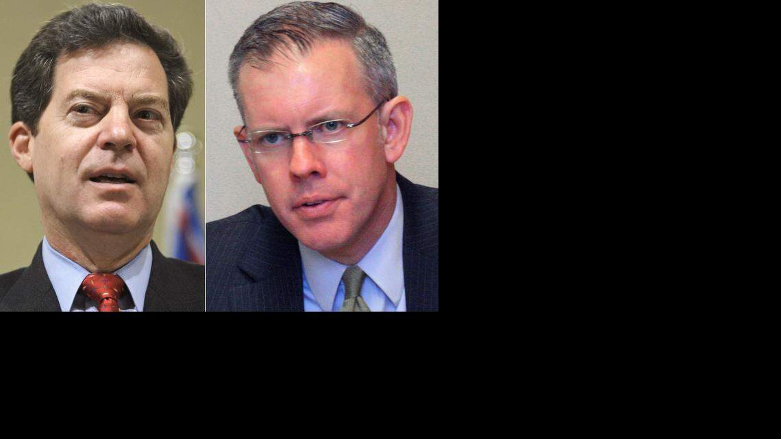 
GOP Kansas Gov. Sam Brownback, left, and Democratic challenger Paul Davis

