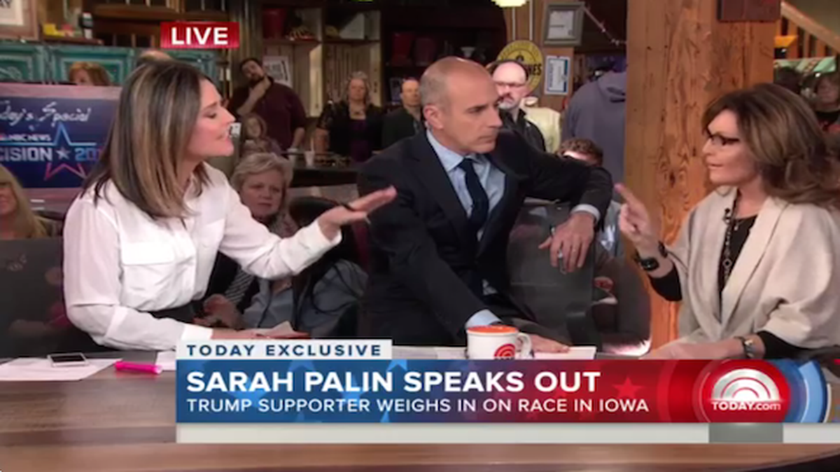 Sarah Palin takes on the Today show.