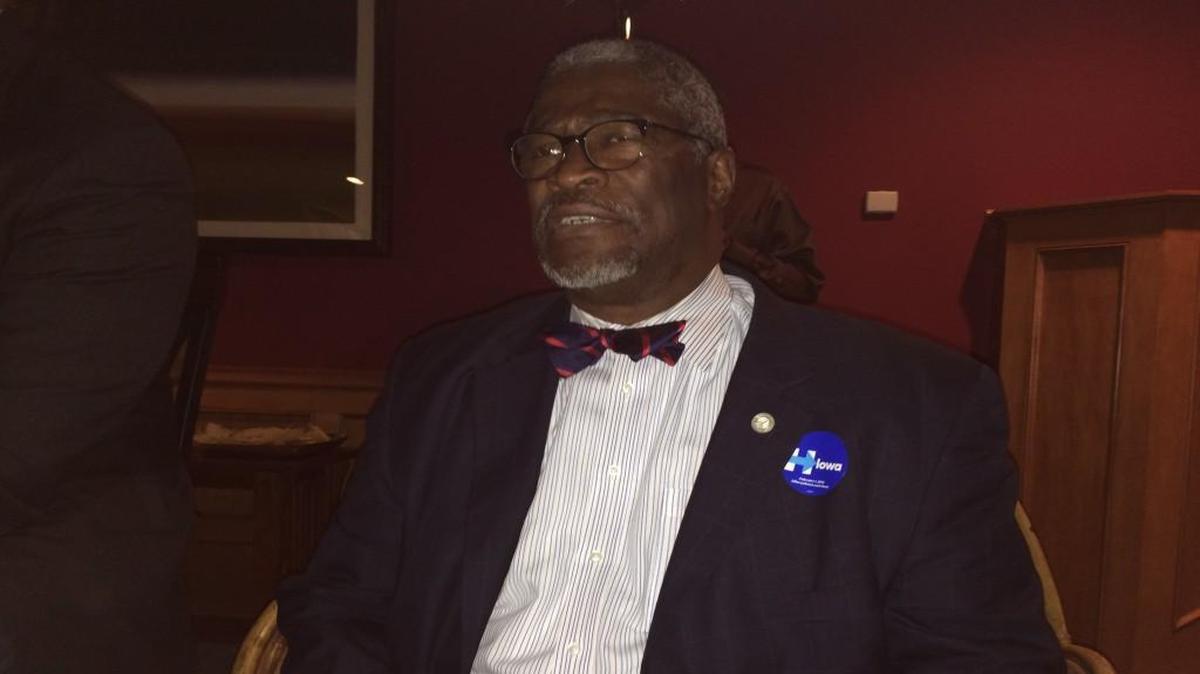 Kansas City Mayor Sly James campaigned Sunday in Iowa for Hillary Clinton.
