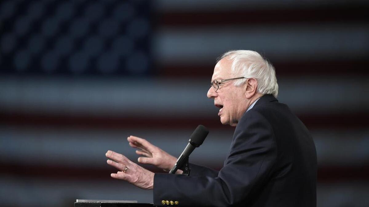 Democratic candidate Sen. Bernie Sanders spoke at Bartle Hall in Kansas City on Wednesday.