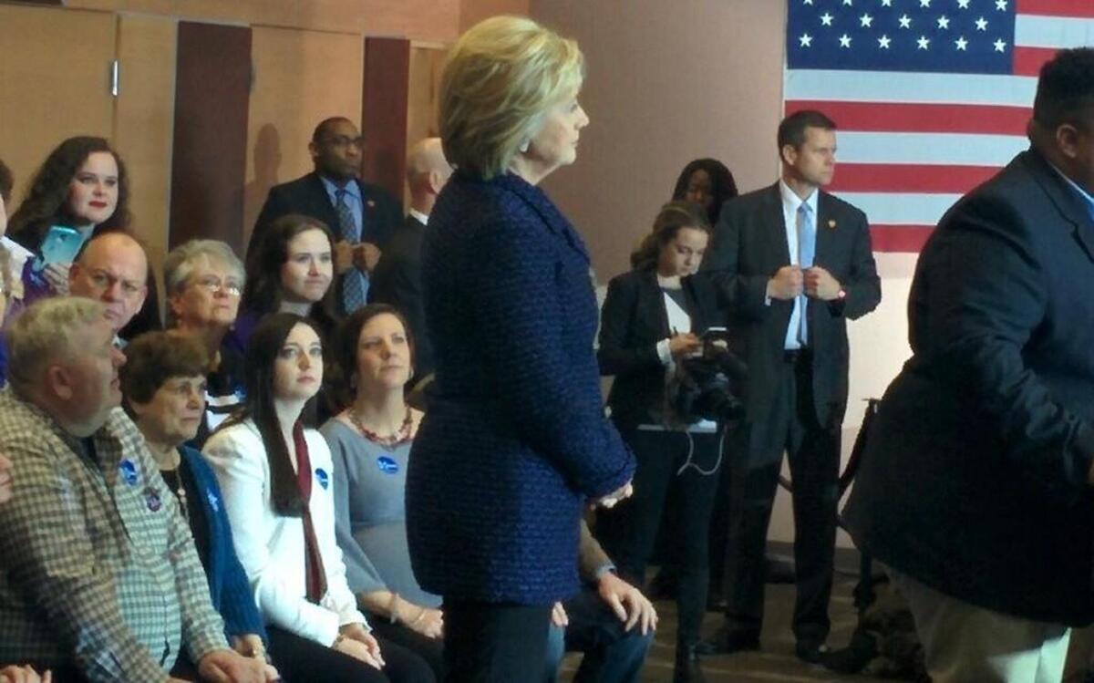 Hillary Clinton campaigned Thursday in Iowa.