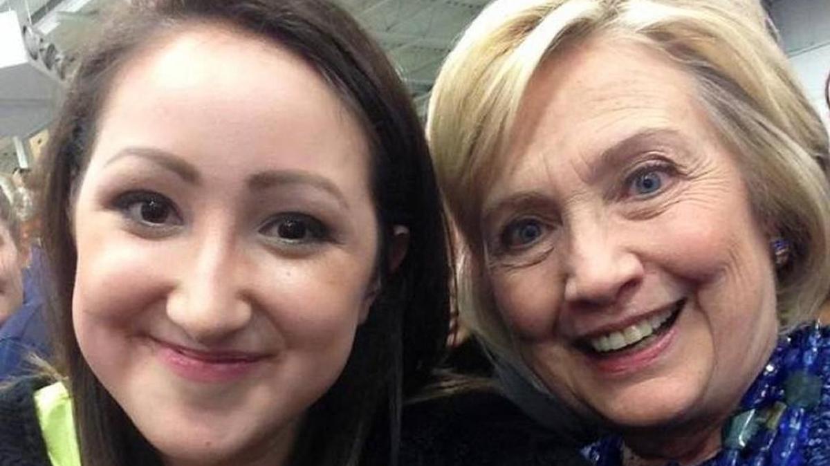 Rachel Gonzalez and Hillary Clinton (photo from online post)