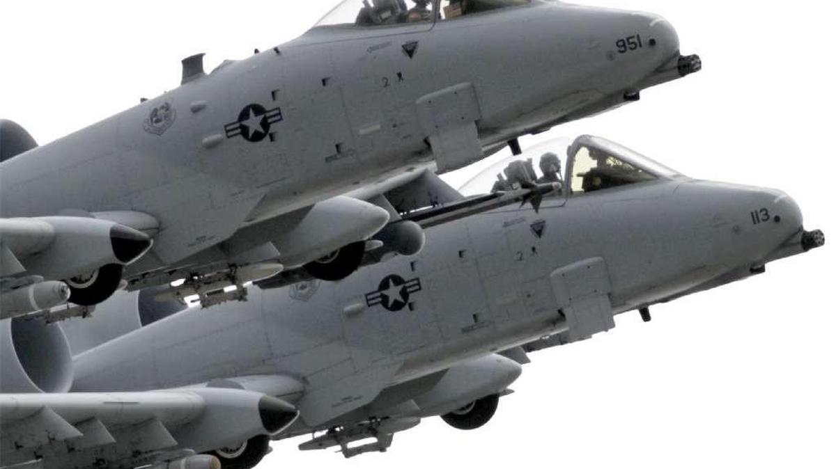 
 A-10 Warthogs from Whiteman Air Force Base Photo: Jim Barcus/The Kansas City Star
