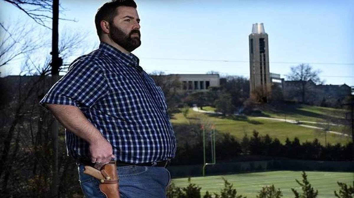 Concealed guns will be allowed at Kansas colleges come July, but not inside big sporting events at three public universities.