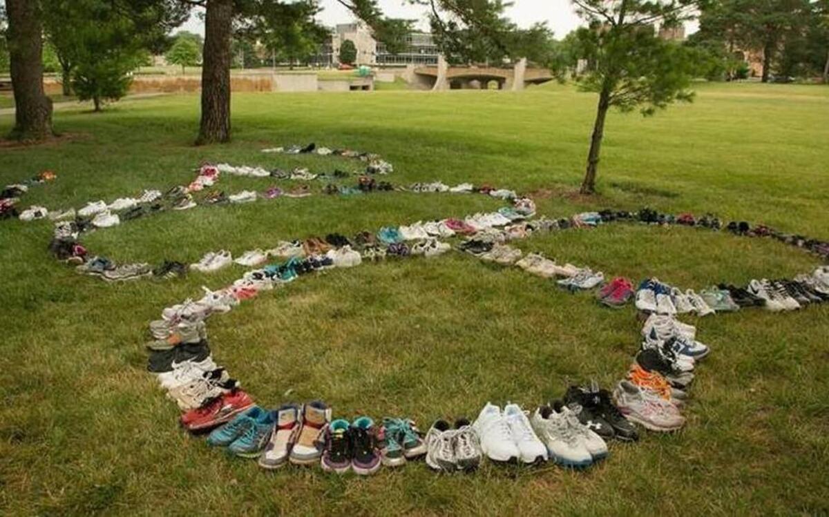In June, the Mothers Against Drunk Driving KC Heartland Chapter arranged shoes to form the number 308, representing the victims of drunk driving in Kansas and Missouri in 2014.