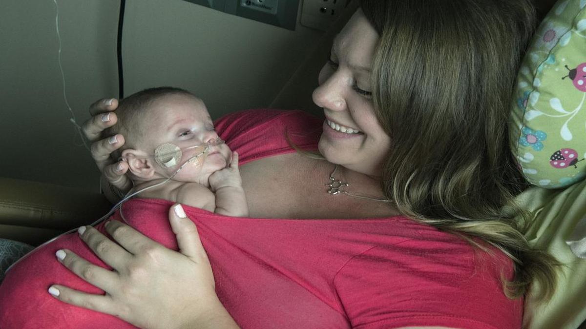 
Jessica VanderKlei of Grain Valley spends some “kangaroo care” time with her daughter Reverie Smith at Overland Park Regional Medical Center. Reverie was born Jan. 18.

